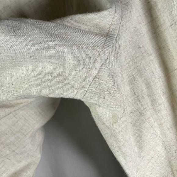 Vintage Haspel Al Baskin Beige Linen Shirt Jacket Mens Long Sleeve Button Down M - Picture 10 of 16